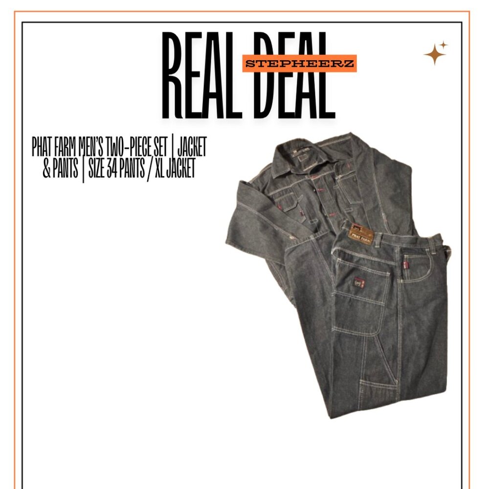 Phat Farm Men’s Two-Piece Set | Jacket & Pants | Size 34 Pants / XL Jacket